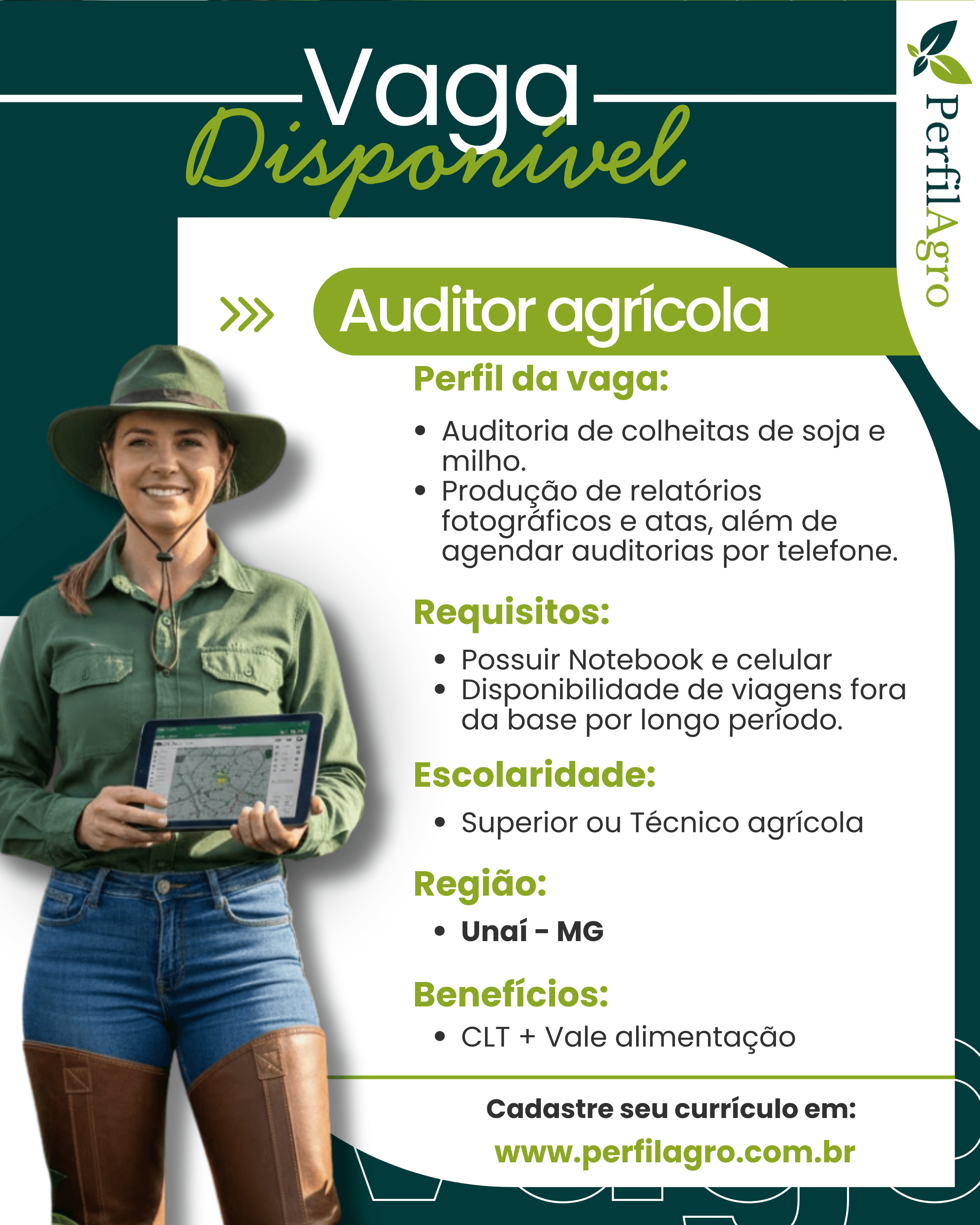 Vaga para Auditor agrícola