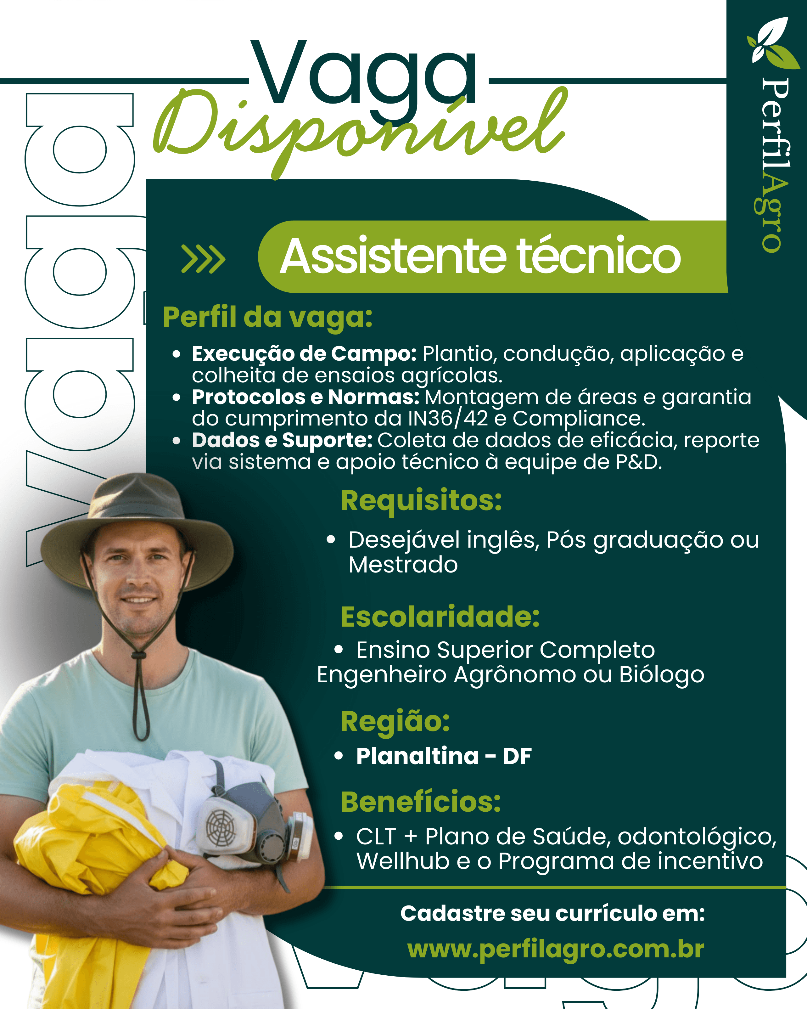 Vaga para Assistente técnico