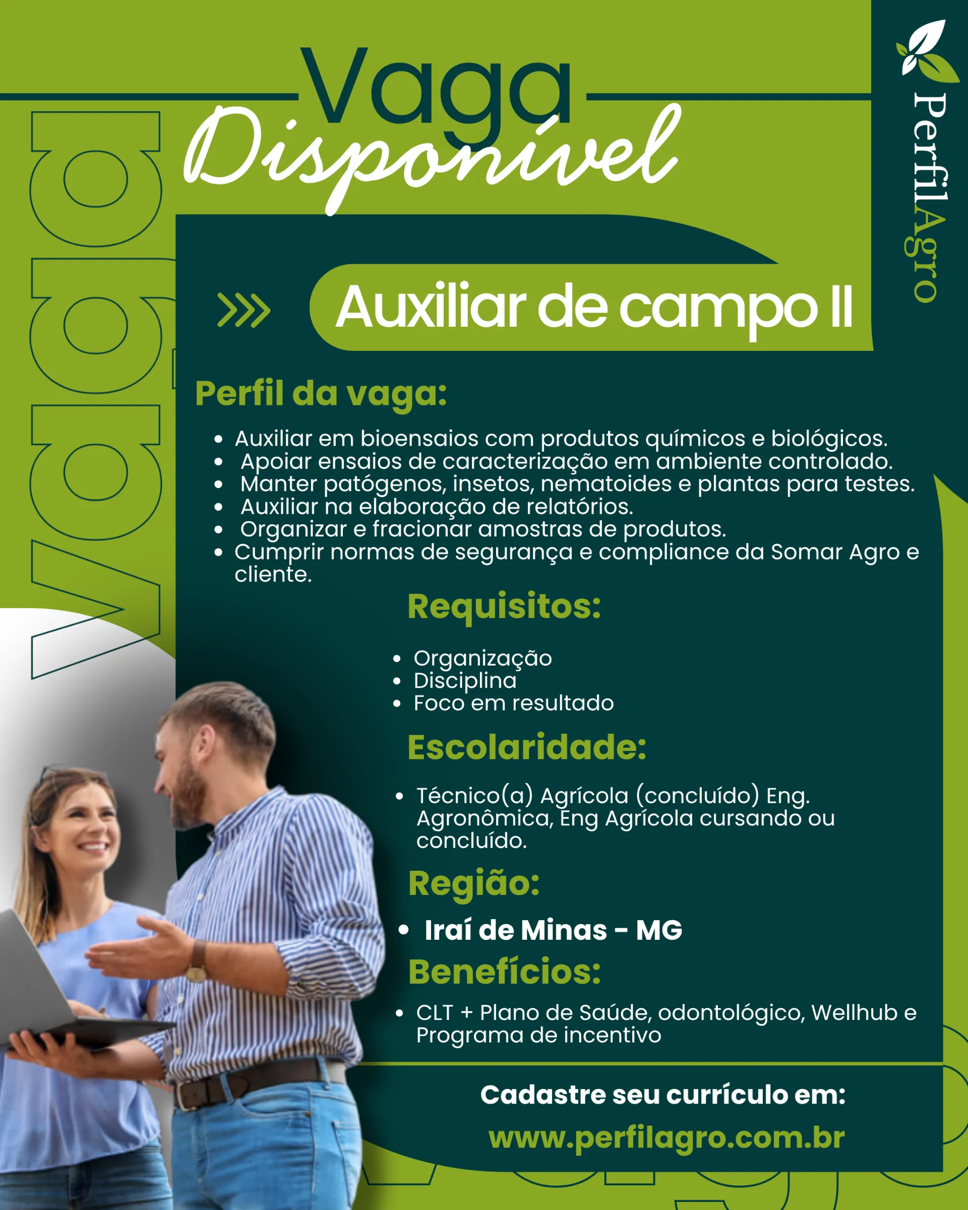 Vaga para Auxiliar de campo II
